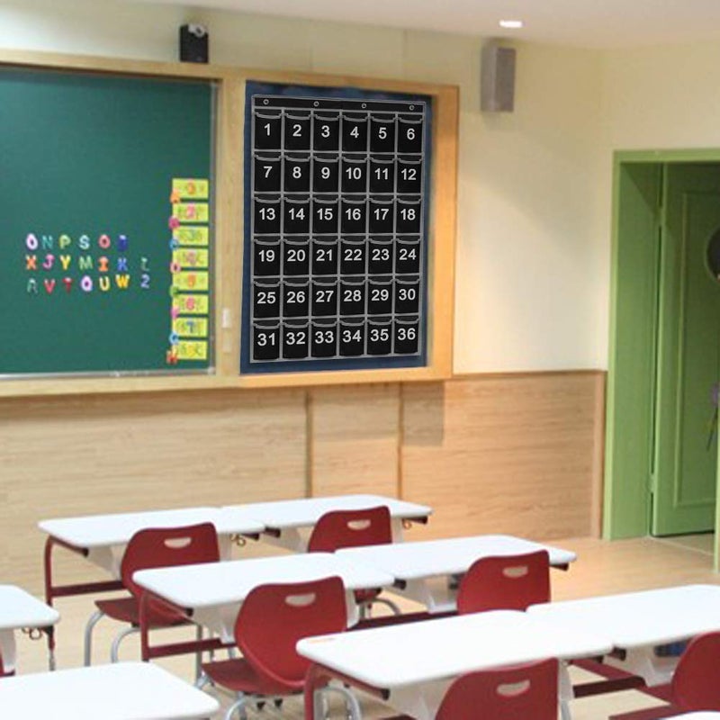 EAMAY 36 Numbered Classroom Pocket Charts for Cell Phones and Calculators Holder Wall Door Mount Hanging Organizer - Image 2